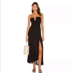 Sun Becomes Her Solstice Maxi Dress Black Crepe